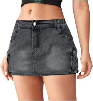 Women Fashion Jean Skorts 2025 High Waisted Y2k Mini Skirt Stretchy Denim Shorts Skort Country Concert Outfits