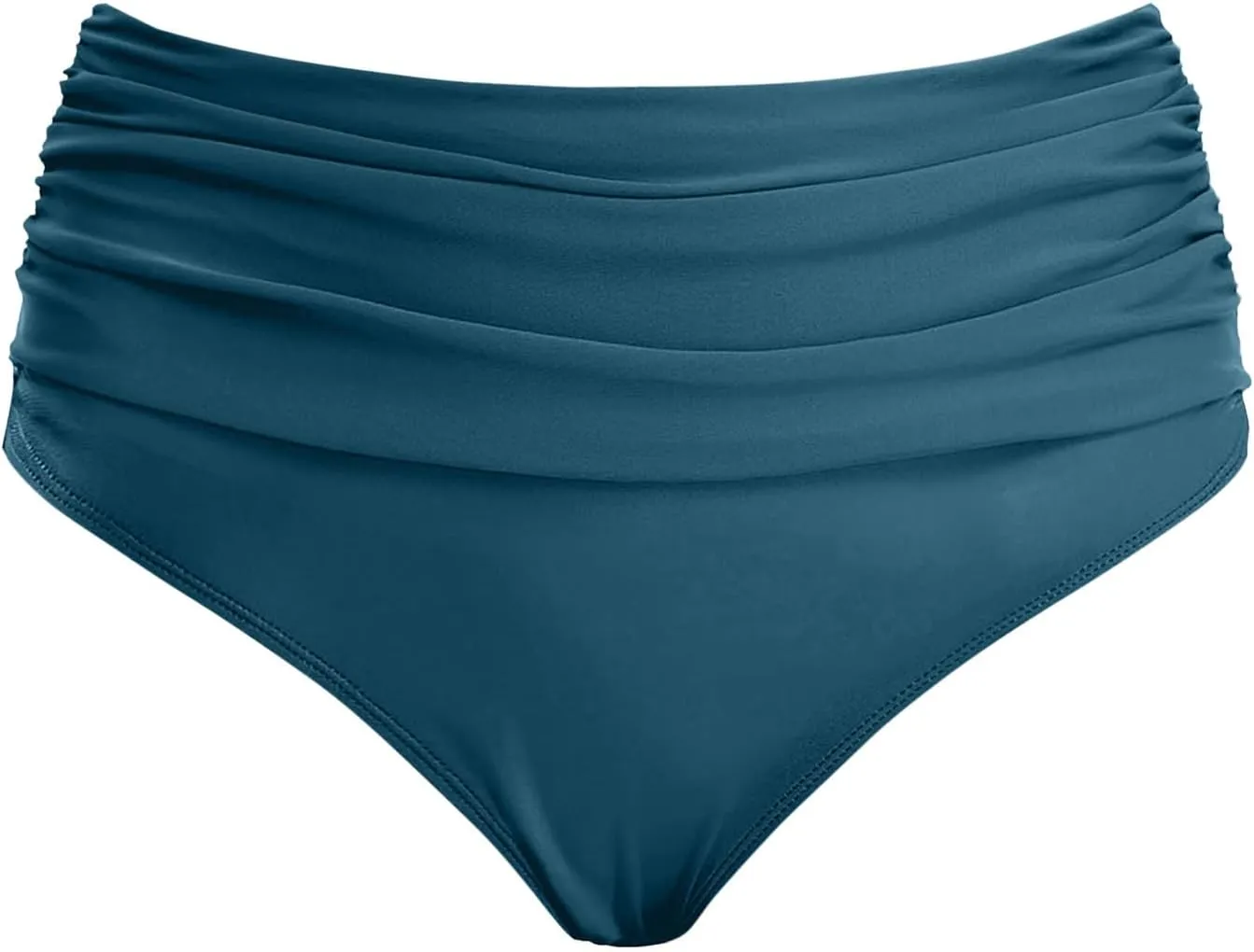 Women High Waist Bikini Bottoms Vintage Ruched Swim Bottoms Tummy Control Swimsuit Swim Shorts Shirred Tankini Briefs