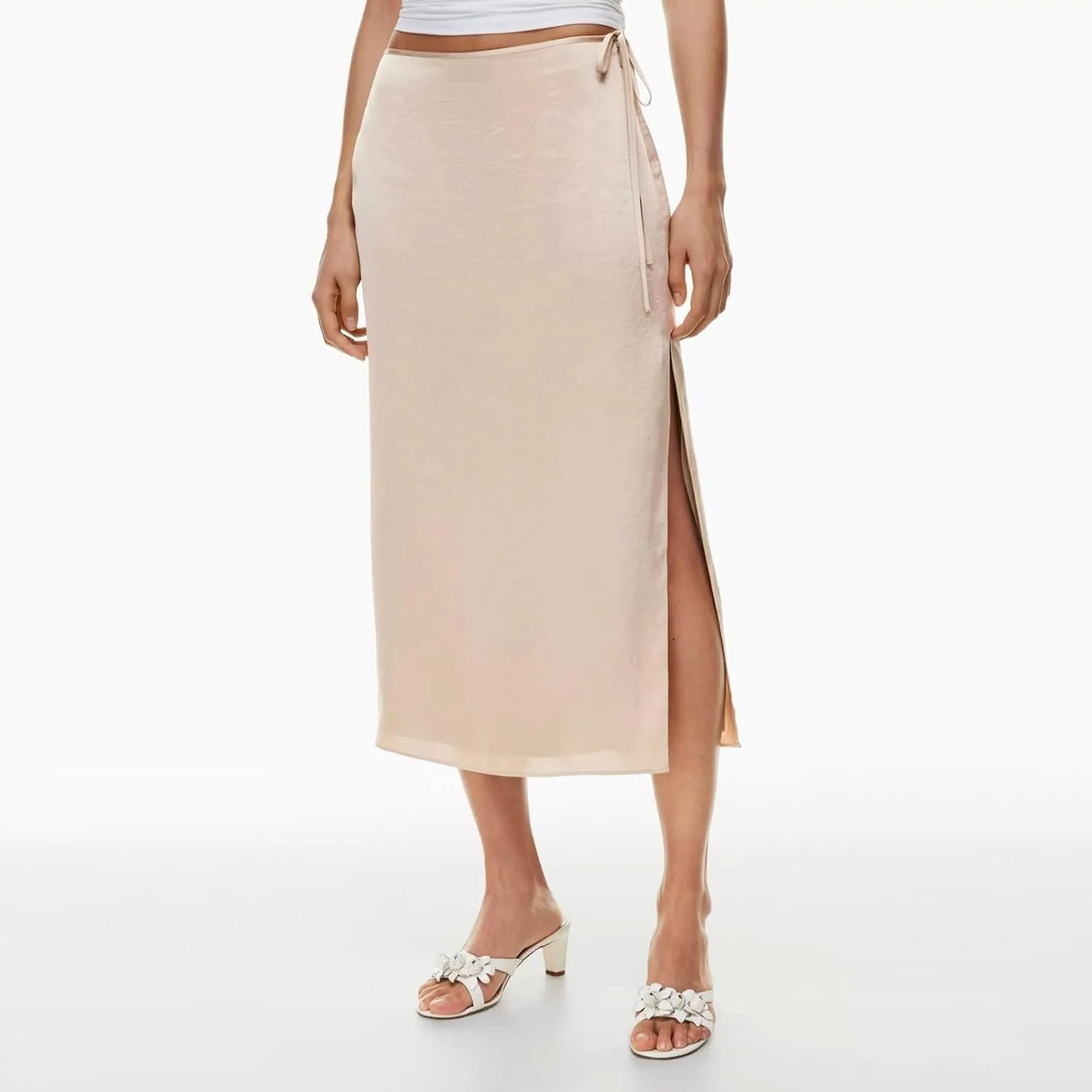 Women Satin High Waist Elastic Stitching Long Skirt Slim Fit Hip Skirt Skirts for Girls