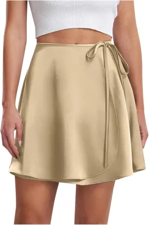 Women Satin High Waist Elastic Stitching Long Skirt Slim Fit Hip Skirt Skirts for Girls