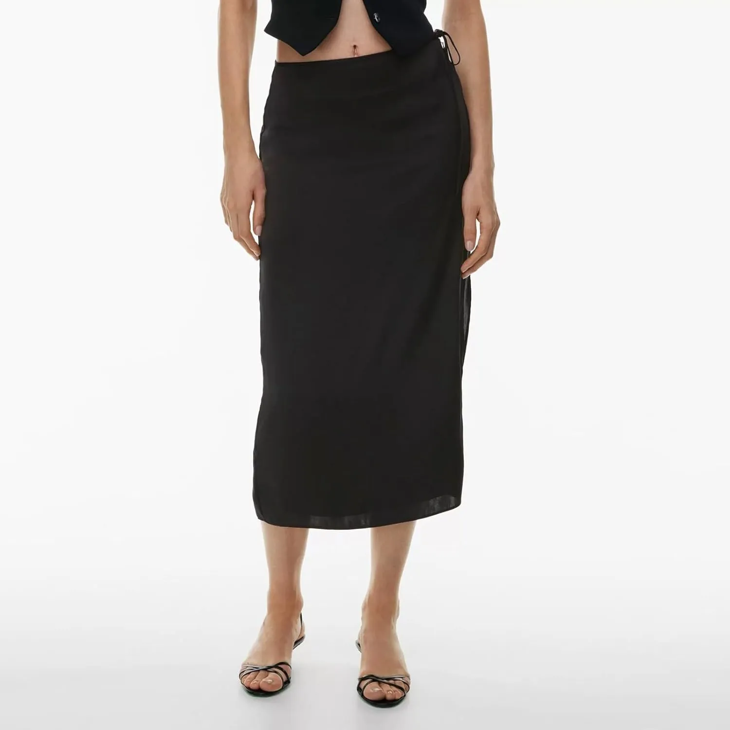 Women Satin High Waist Elastic Stitching Long Skirt Slim Fit Hip Skirt Skirts for Girls