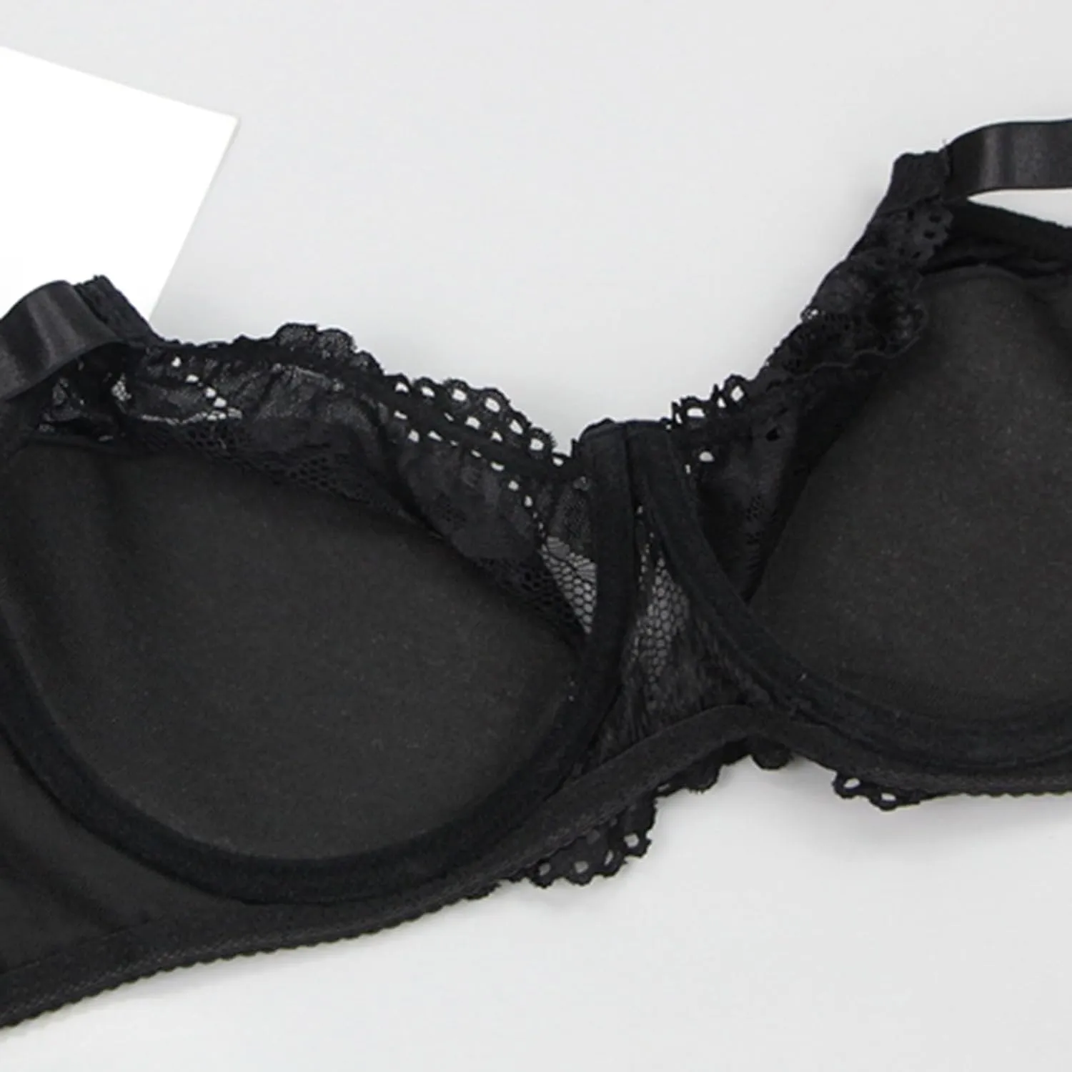 Women T-Shirt Bra Lace Underwire Push-Up Bralettes Full Coverage Brassiere Lightly Lined T-Shirt Bras Ladies Underwear