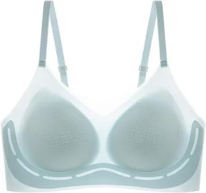 Womens Anti Sagging Bras Ice Silk Breathable Comfort Seamless Push Up Bras for Older Women Wireless Sports Underwear