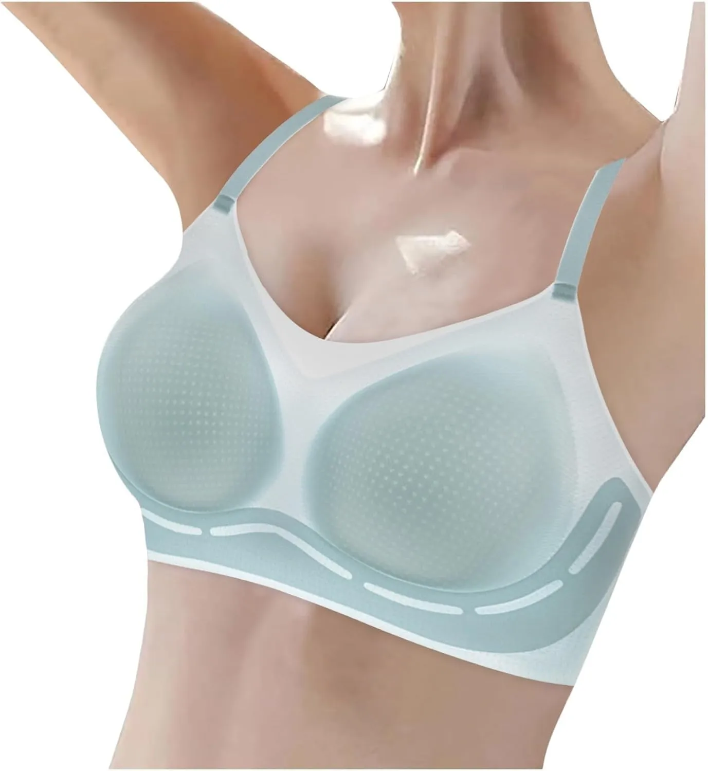 Womens Anti Sagging Bras Ice Silk Breathable Comfort Seamless Push Up Bras for Older Women Wireless Sports Underwear