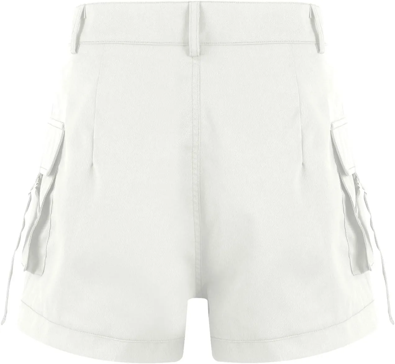 Womens Cargo Shorts Button High Waisted Pull On Shorts Summer Casual Utility Cut Off Shorts Jean Shorts with Pockets