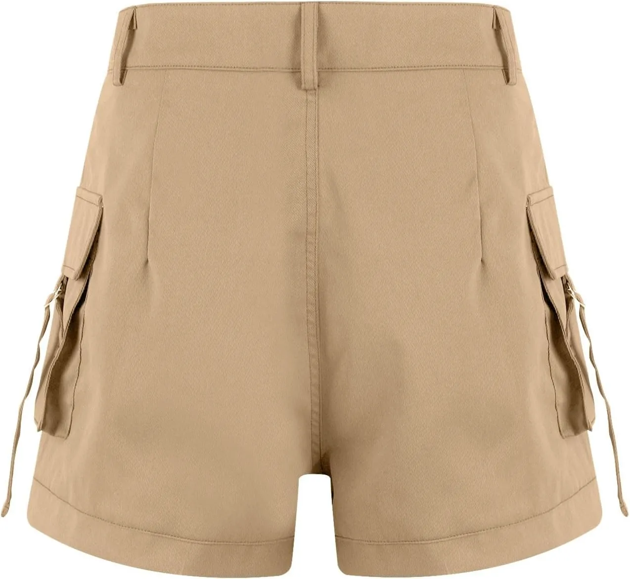 Womens Cargo Shorts Button High Waisted Pull On Shorts Summer Casual Utility Cut Off Shorts Jean Shorts with Pockets
