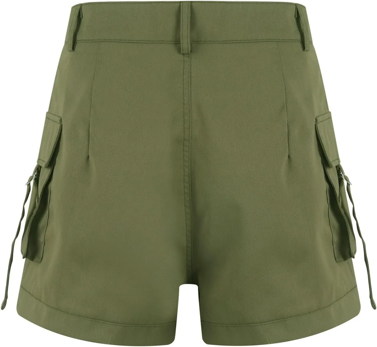 Womens Cargo Shorts Button High Waisted Pull On Shorts Summer Casual Utility Cut Off Shorts Jean Shorts with Pockets