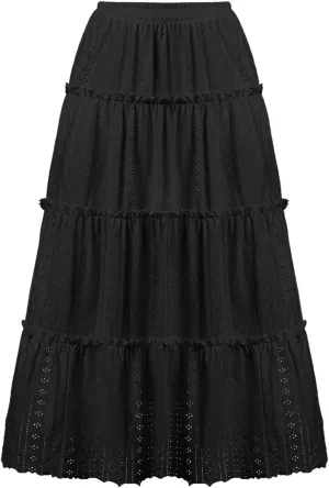 Women's Casual Boho Flowy Maxi Skirt 2025 Trendy Plain Summer Long Skirts Bohemian Ruffle Pleated Beach Skirts