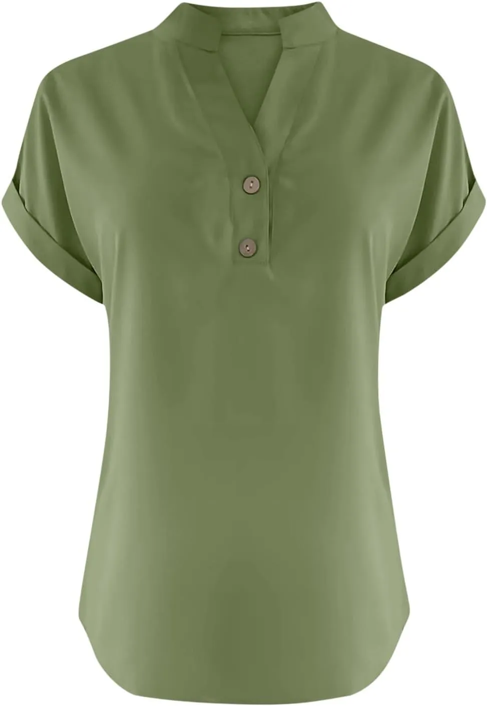 Womens Cotton Linen Tops Button V-Neck Tunic Shirts 2025 Summer Fashion Outfit Dressy Casual Short Sleeve Blouses