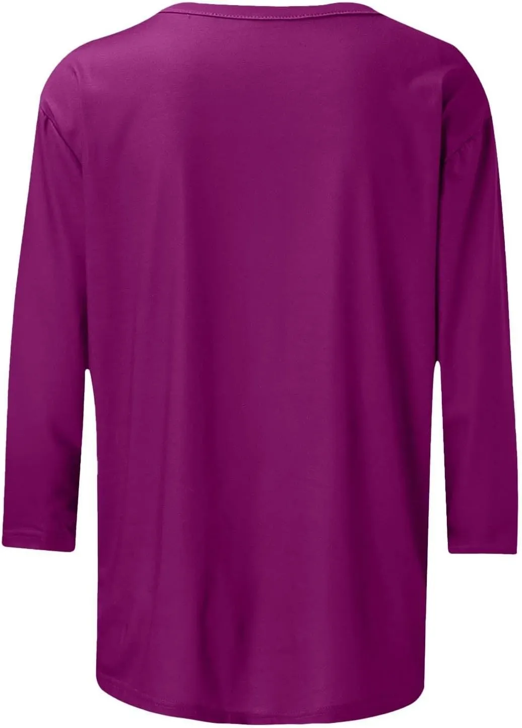 Women's Crewneck 3/4 Sleeve Tops,Casual Trendy Loose Fit Summer T Shirts Plain Tees Basic Tunic Blouses