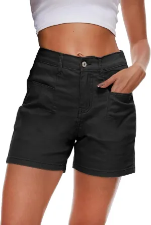 Womens Denim Shorts Casual Stretch Jean Shorts High Waisted Pockets Jean Shorts for Summer