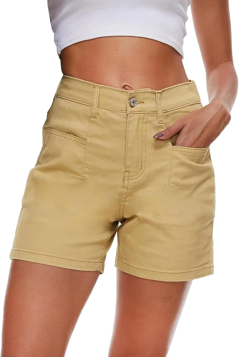Womens Denim Shorts Casual Stretch Jean Shorts High Waisted Pockets Jean Shorts for Summer
