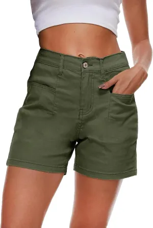 Womens Denim Shorts Casual Stretch Jean Shorts High Waisted Pockets Jean Shorts for Summer