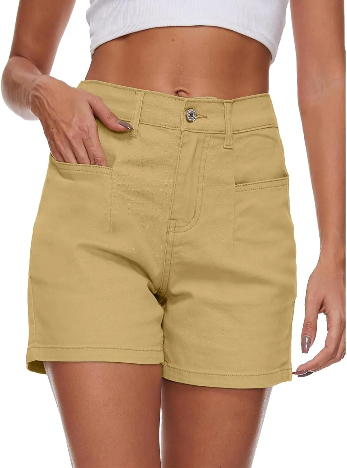 Womens Denim Shorts Casual Stretch Jean Shorts High Waisted Pockets Jean Shorts for Summer