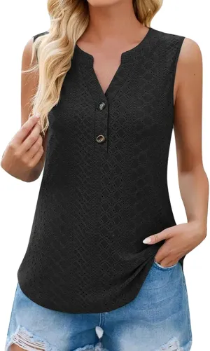 Women's Fashion Casual Solid Color Notch V Neck Slim Fit Vest Top Top Plus Size