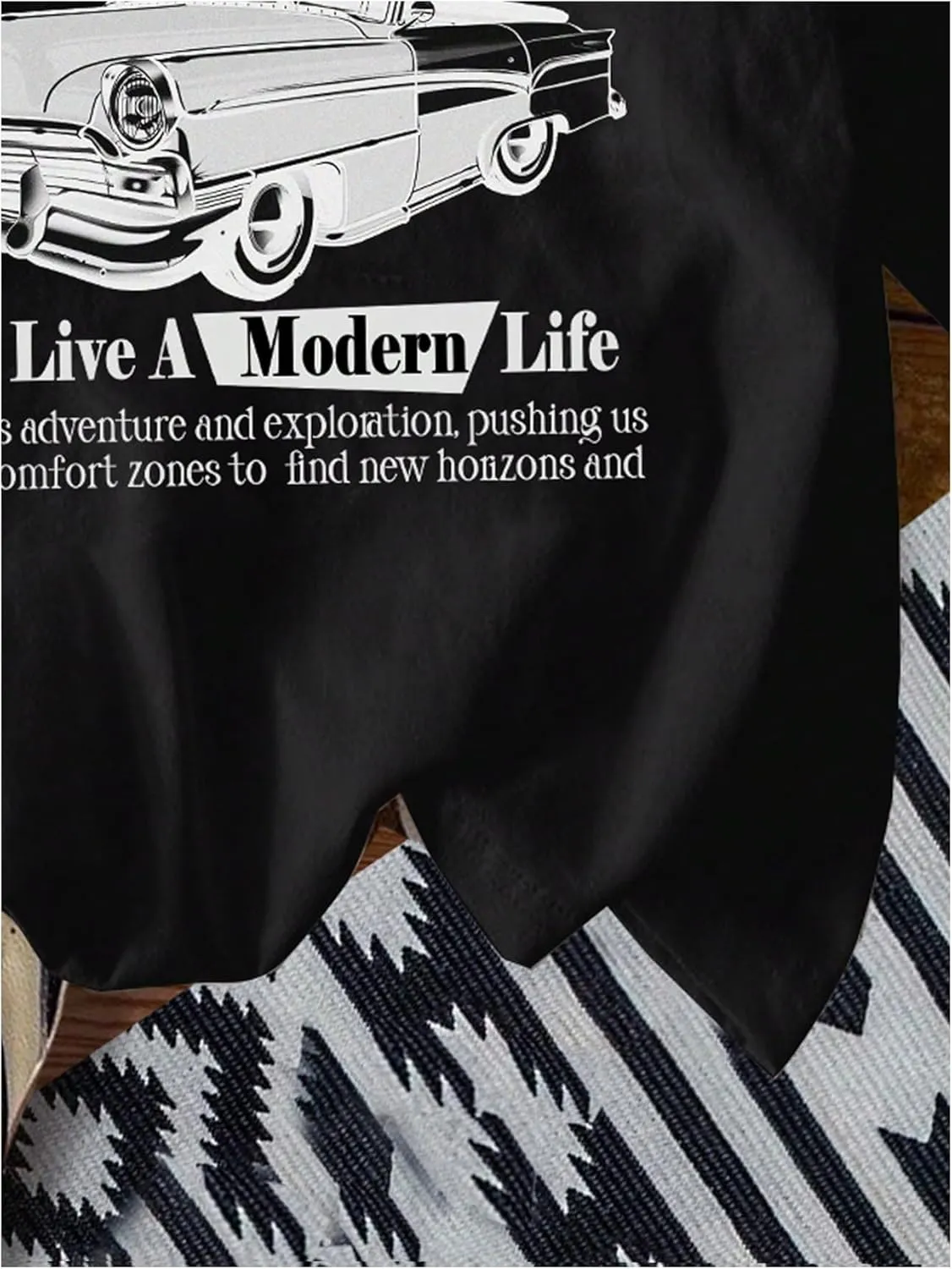Women's Graphic Letter Tee Crew Neck Drop Shoulder Trendy Summer T Shirt Short Sleeve Vintage Car Print Top