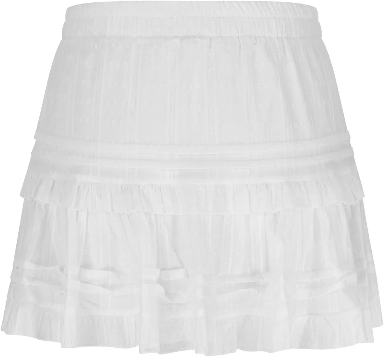 Women's High Waist Ruffle Flowy Mini Skirts Fashion Stretchy Lined Layered Pleated Casual Beach Short Skirt