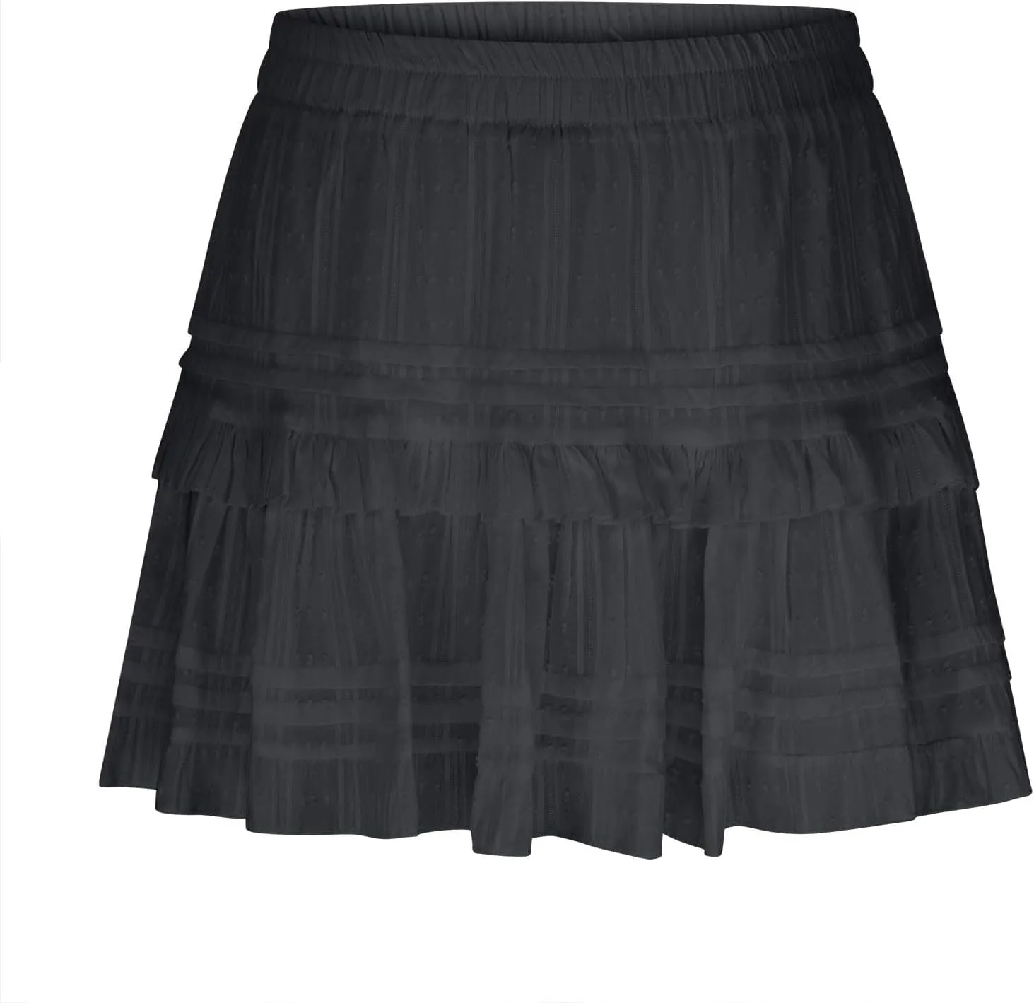 Women's High Waist Ruffle Flowy Mini Skirts Fashion Stretchy Lined Layered Pleated Casual Beach Short Skirt