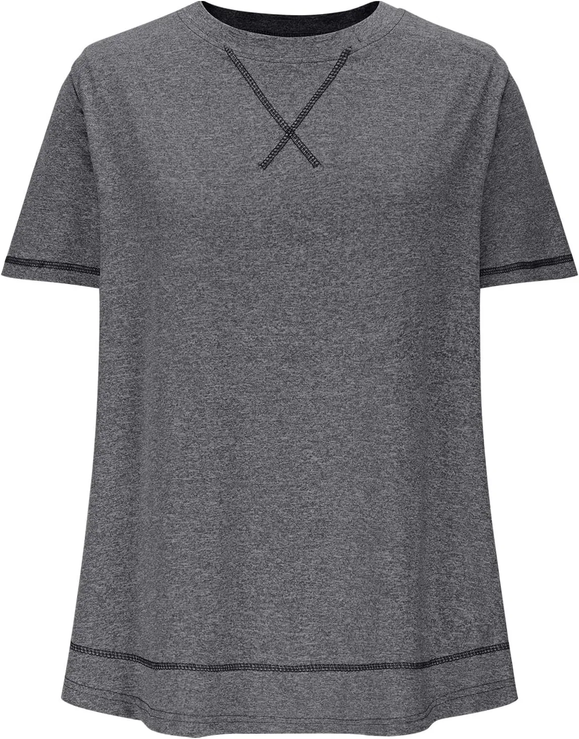 Women's Plus Size Plain Shirts Oversized Casual Summer Tops Crewneck Blouses Comfort Short Sleeve Tunic Tees