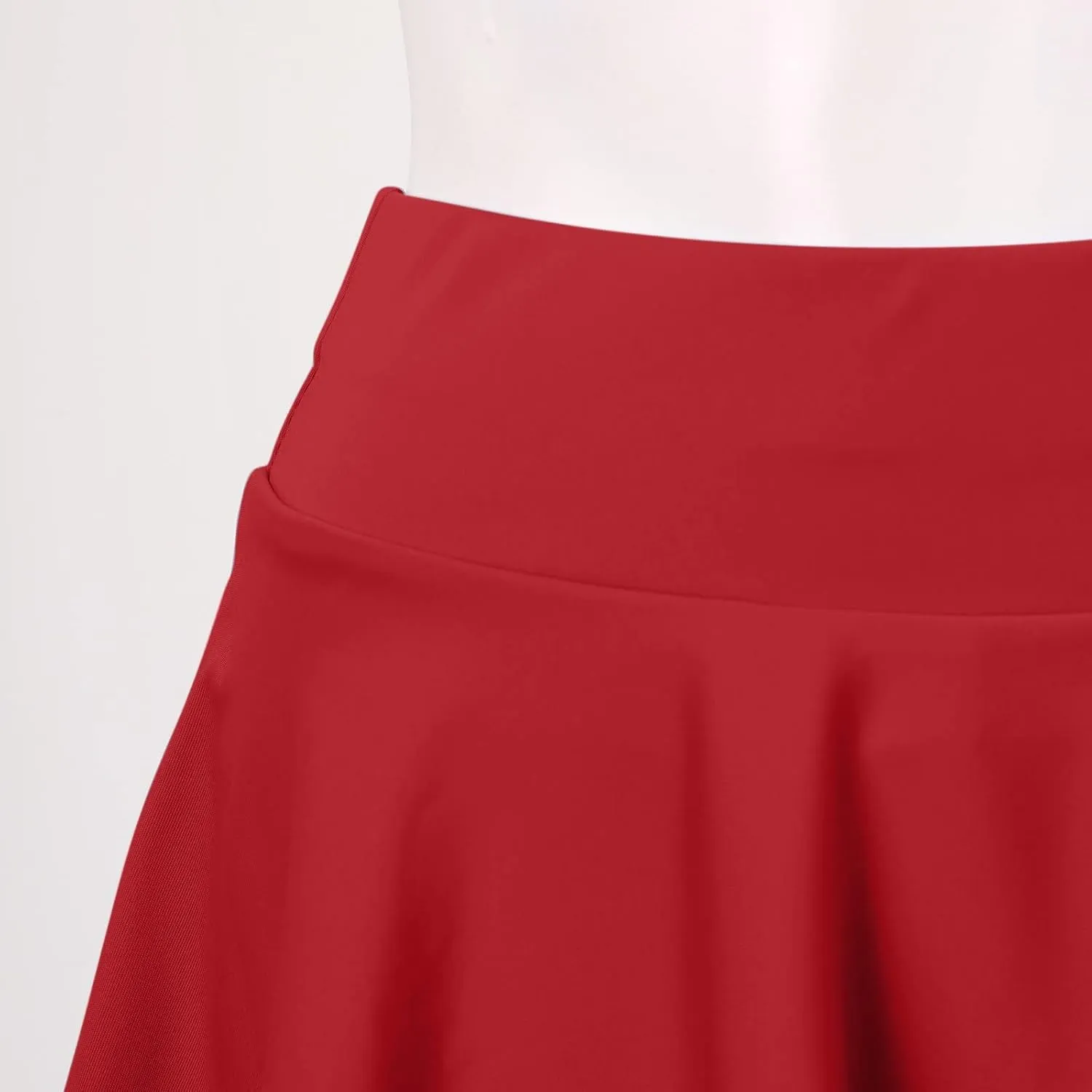 Womens Skirts Short Length with Slim Liner Stretchy High Elastic Waist Pleated Mini Shorts Skirts for Women