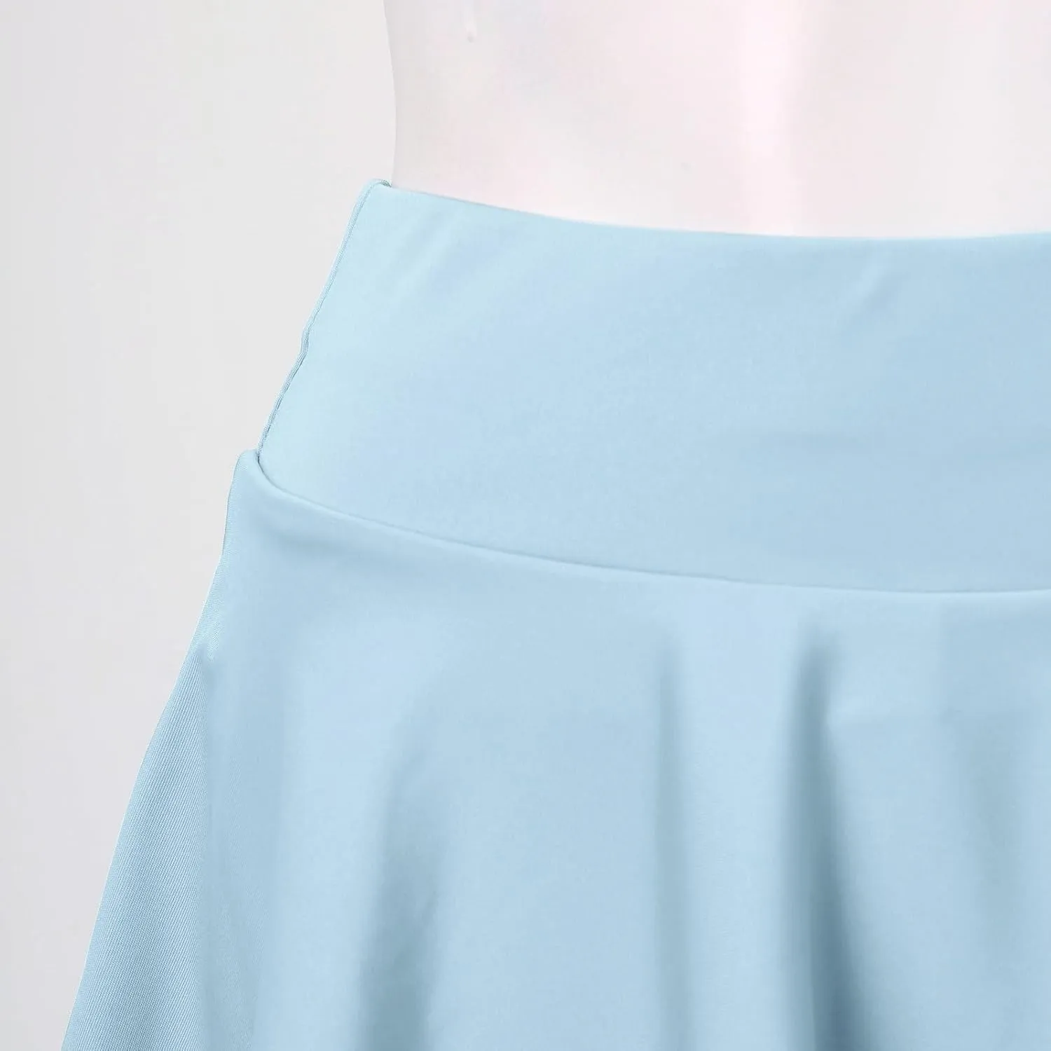 Womens Skirts Short Length with Slim Liner Stretchy High Elastic Waist Pleated Mini Shorts Skirts for Women