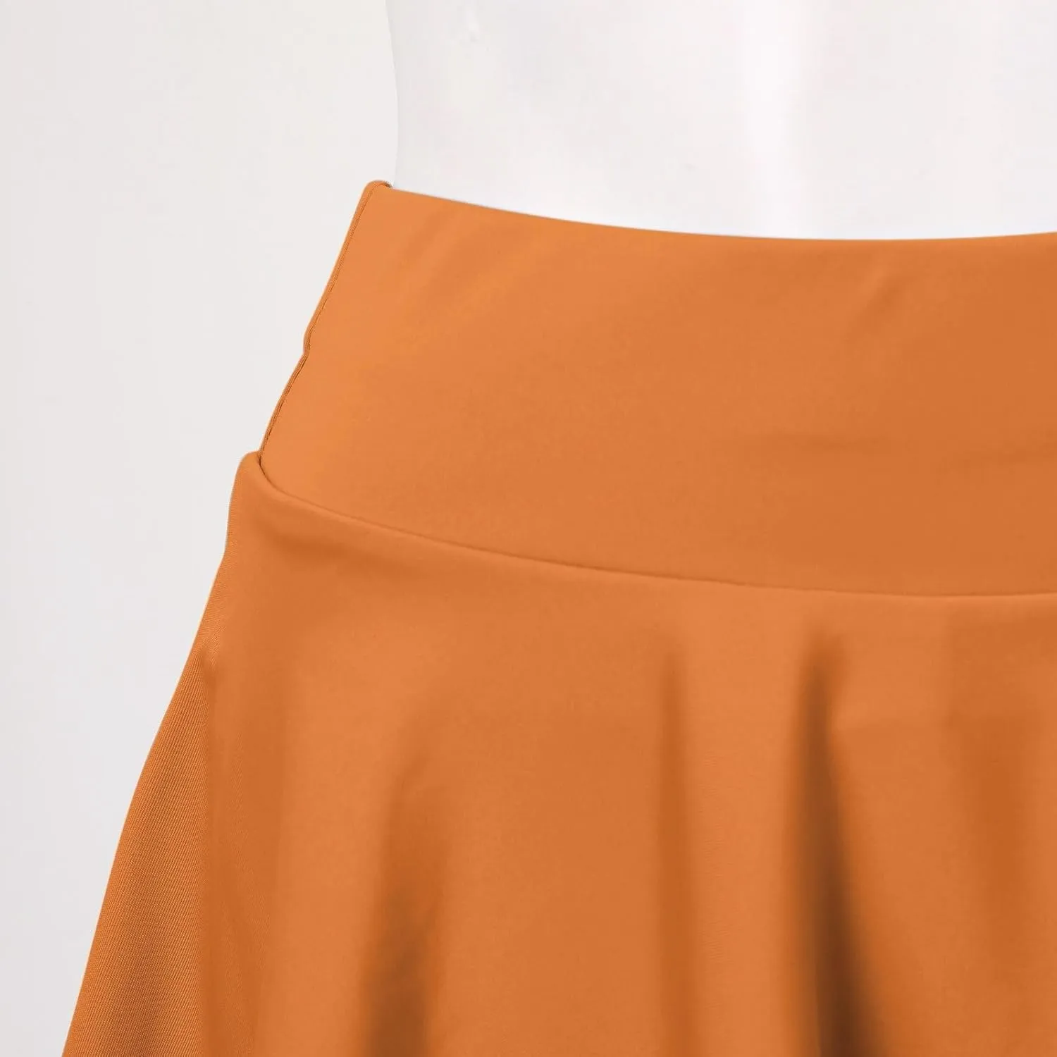Womens Skirts Short Length with Slim Liner Stretchy High Elastic Waist Pleated Mini Shorts Skirts for Women