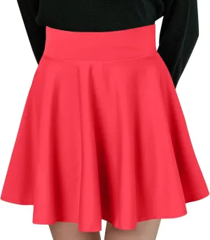 Womens Skirts Short Length with Slim Liner Stretchy High Elastic Waist Pleated Mini Shorts Skirts for Women