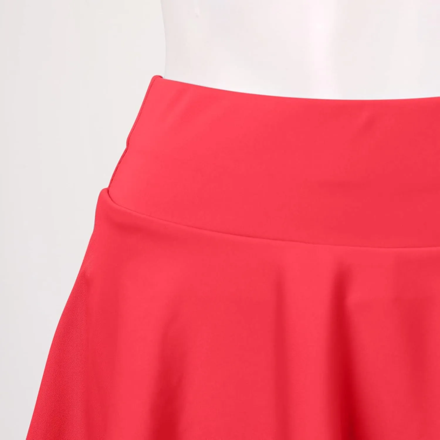 Womens Skirts Short Length with Slim Liner Stretchy High Elastic Waist Pleated Mini Shorts Skirts for Women
