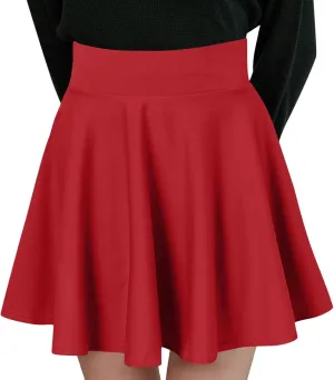 Womens Skirts Short Length with Slim Liner Stretchy High Elastic Waist Pleated Mini Shorts Skirts for Women
