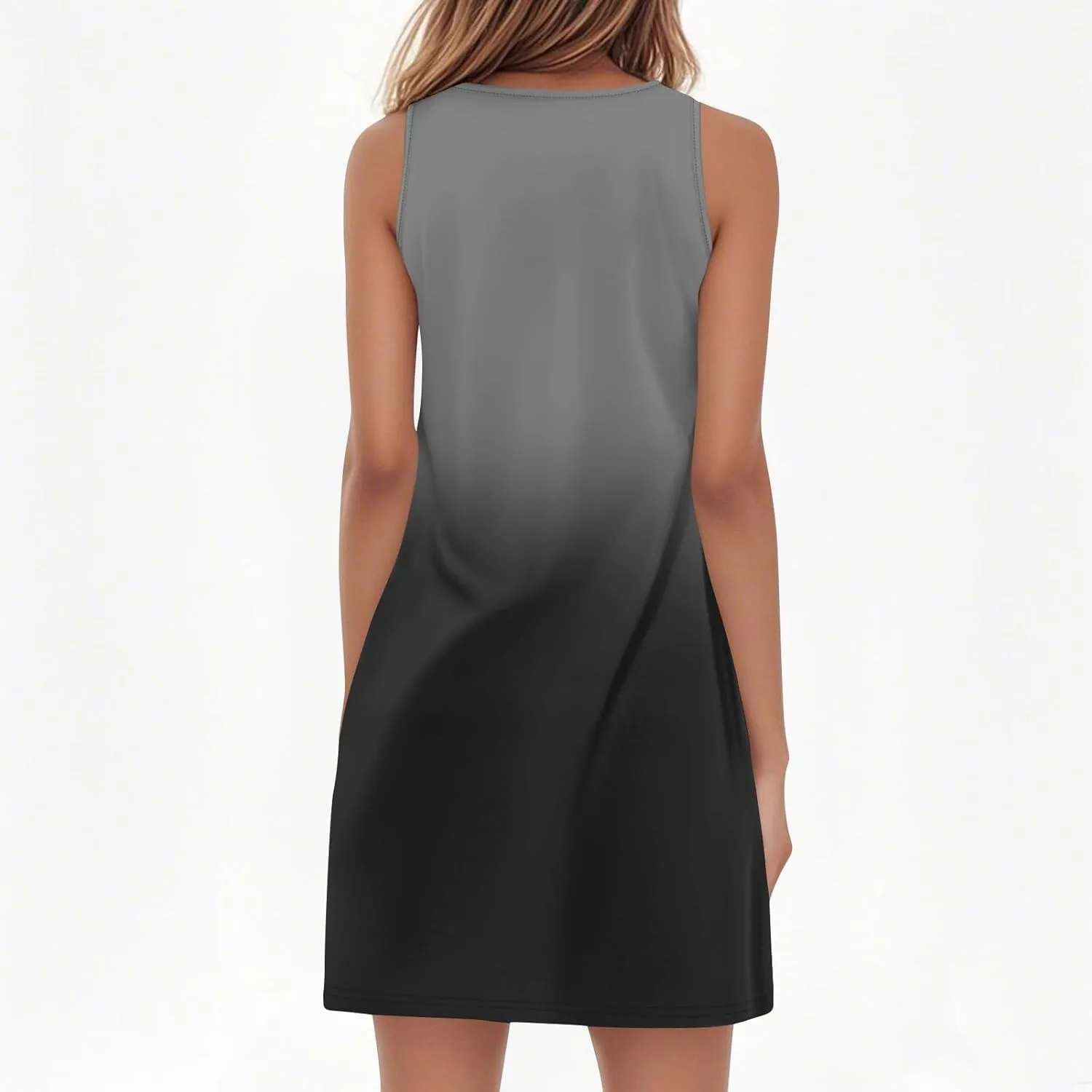 Women's Tank Nightgown Dresses V Neck Sleepshirts Soft Dress Sleeveless Solid Color Chemise Nightdress S-XXL