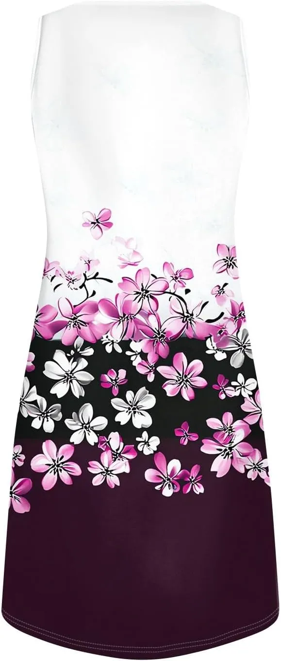 Women's Tank Nightgown Dresses V Neck Sleepshirts Soft Dress Sleeveless Solid Color Chemise Nightdress S-XXL