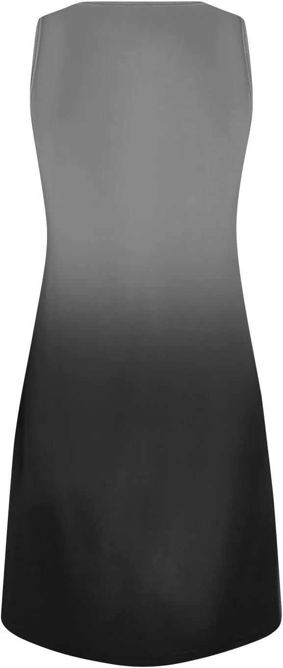 Women's Tank Nightgown Dresses V Neck Sleepshirts Soft Dress Sleeveless Solid Color Chemise Nightdress S-XXL