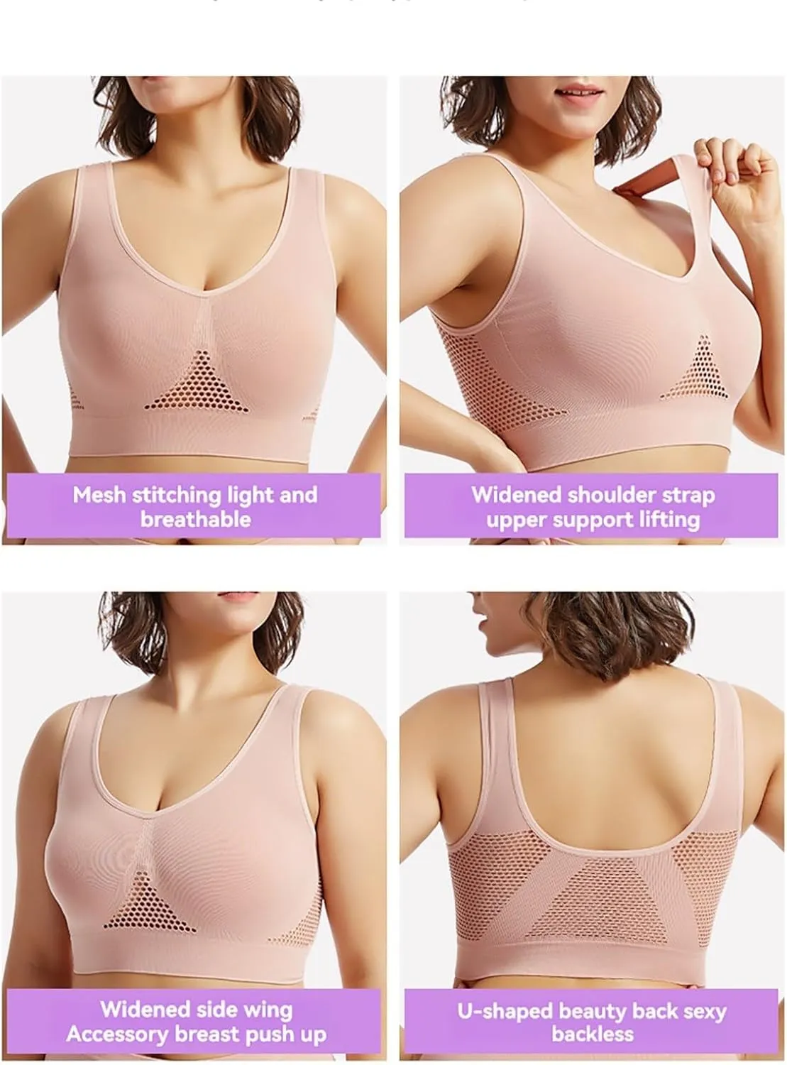 Workout Sets for Women Two Piece Plus Size Seamless High Impact Mesh Sports Bra Boyshort Panty Gym Fitness Yoga Sets