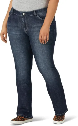 Wrangler Women's Western Mid Rise Stretch Boot Cut Jean