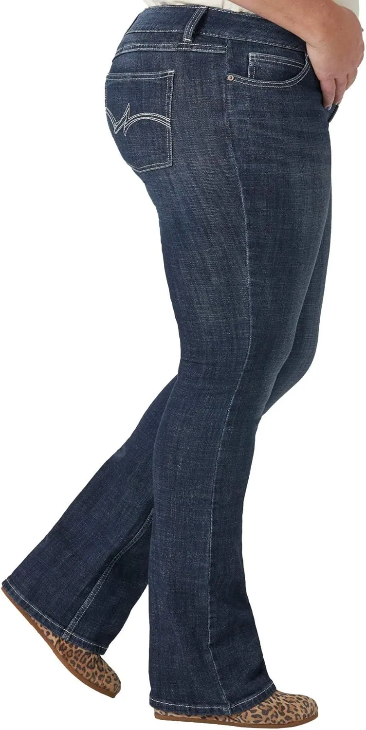 Wrangler Women's Western Mid Rise Stretch Boot Cut Jean