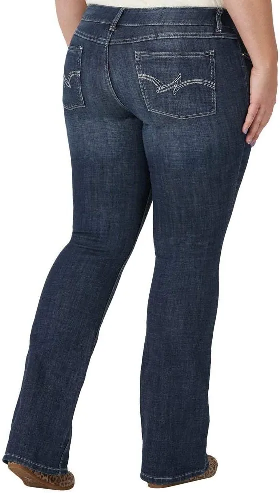 Wrangler Women's Western Mid Rise Stretch Boot Cut Jean