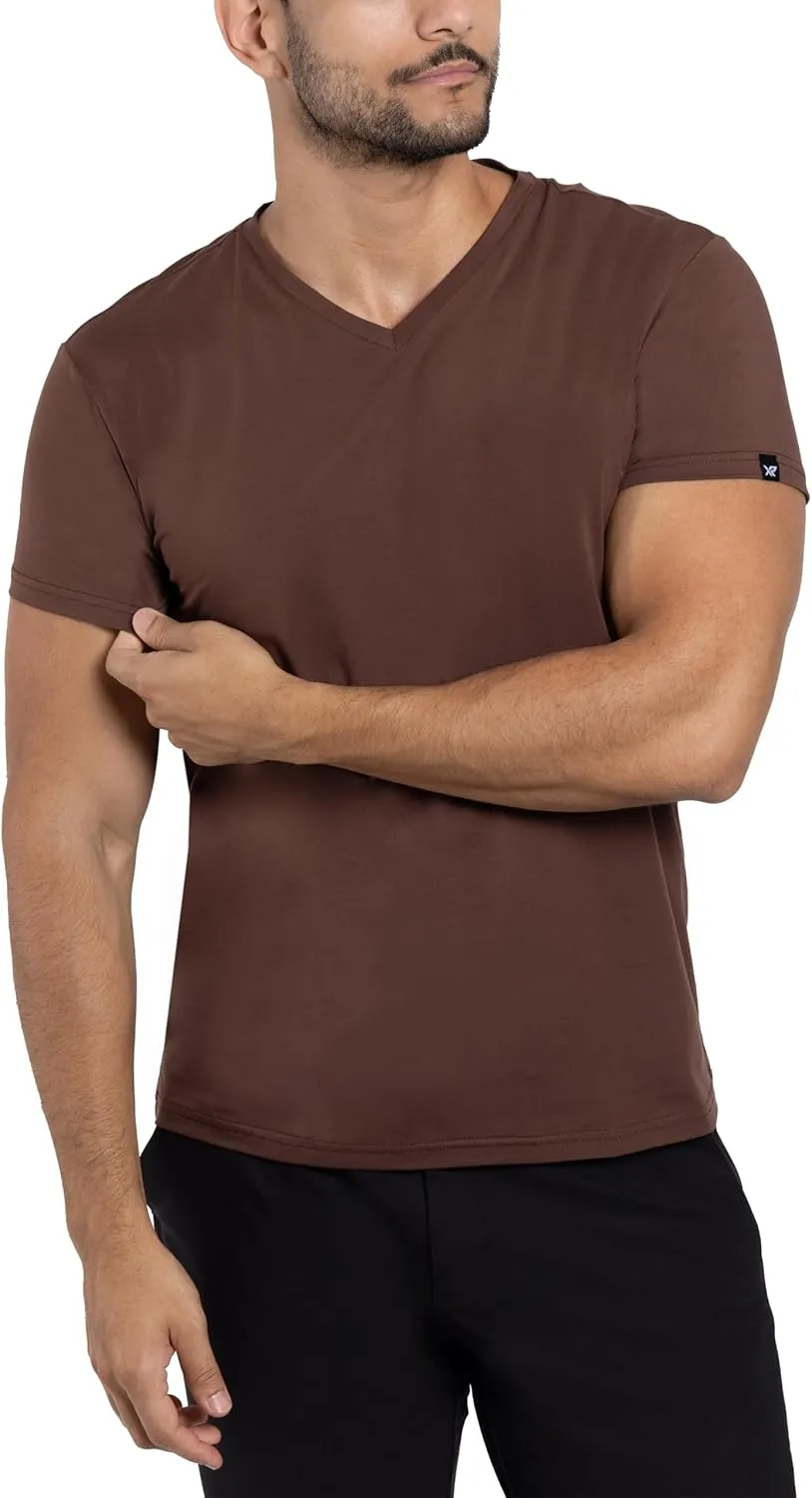 X RAY Men's V-Neck T-Shirts, Soft Cotton Short Sleeve Casual Slim Fit V Neck T Shirts for Men