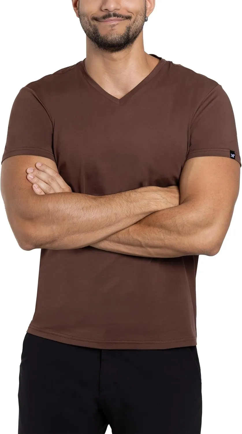X RAY Men's V-Neck T-Shirts, Soft Cotton Short Sleeve Casual Slim Fit V Neck T Shirts for Men
