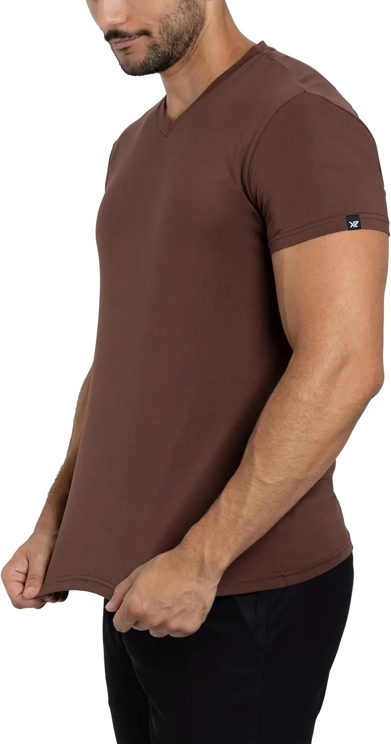 X RAY Men's V-Neck T-Shirts, Soft Cotton Short Sleeve Casual Slim Fit V Neck T Shirts for Men