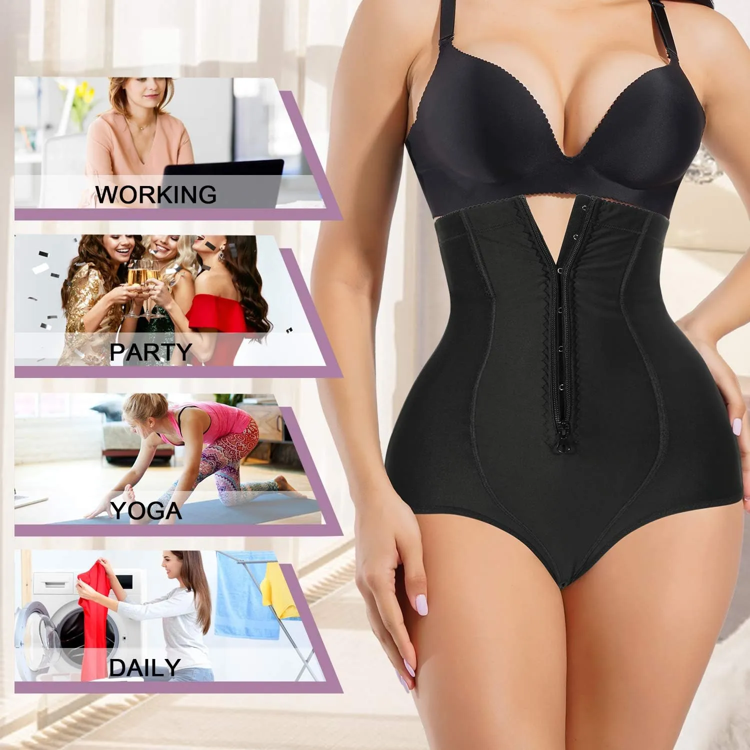 YERKOAD Women Tummy Control Panties Shapewear Bodysuit Butt lifter Shorts Hi- Waist Trainer Body Shaper Underwear Slim Corset