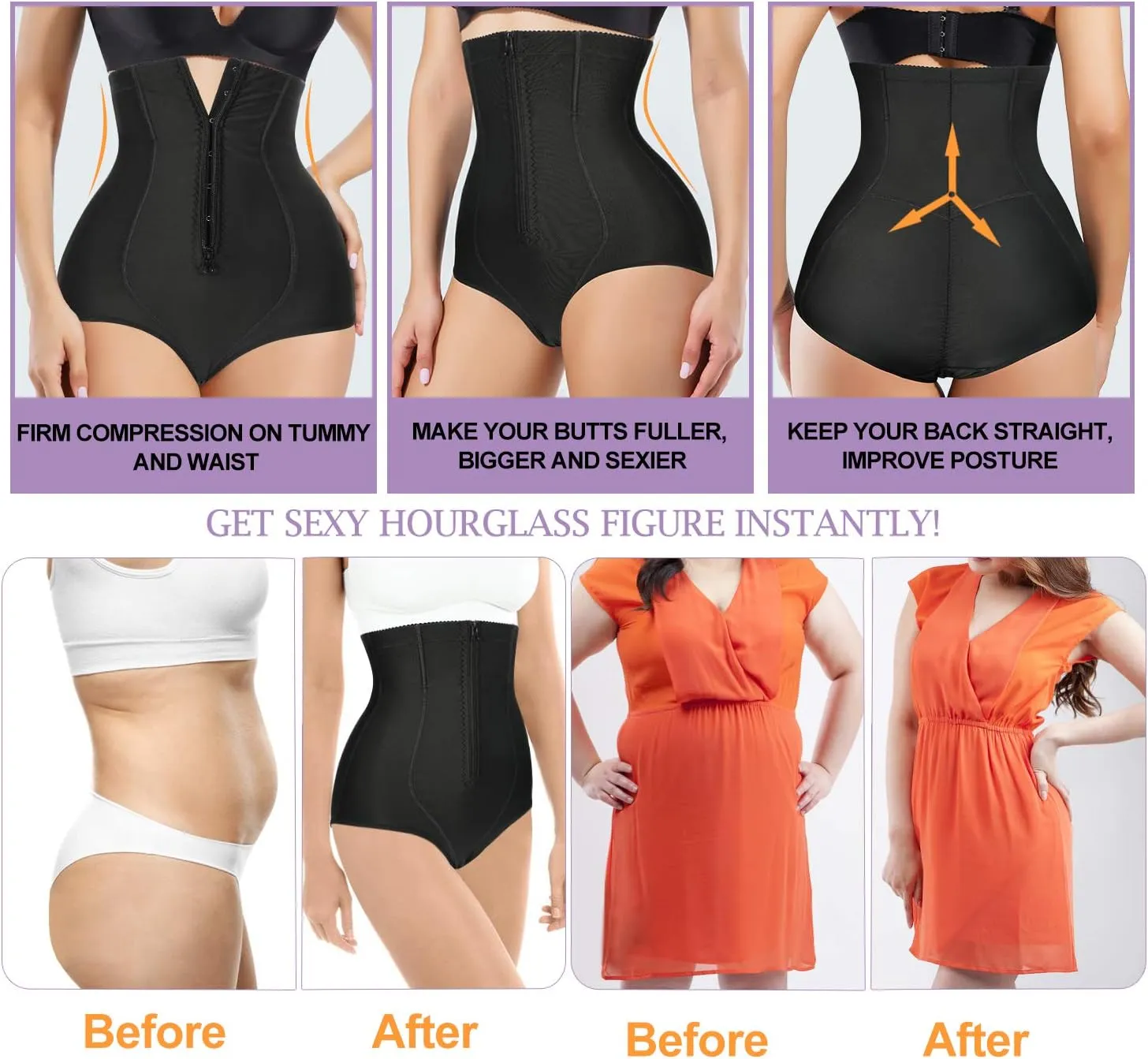 YERKOAD Women Tummy Control Panties Shapewear Bodysuit Butt lifter Shorts Hi- Waist Trainer Body Shaper Underwear Slim Corset