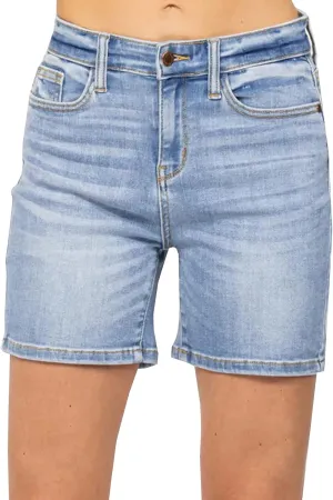 YUZIBAO Women's High Waisted Jean Shorts Slimming Denim Shorts Stretch Relaxed Fit Bermuda Shorts