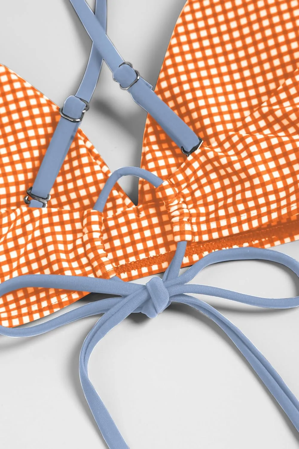 ZAFUL Women's V Neck Bikini Set High Waisted Swimsuits Lace Up Bow Decor Cheeky Two Piece Bathing Suit