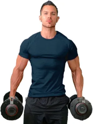 ZUEVI Men's Workout Shirts Slim Fit Athletic Bodybuilding T-Shirts Short Sleeve Tees