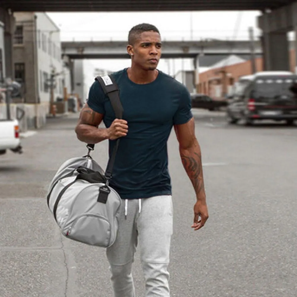 ZUEVI Men's Workout Shirts Slim Fit Athletic Bodybuilding T-Shirts Short Sleeve Tees